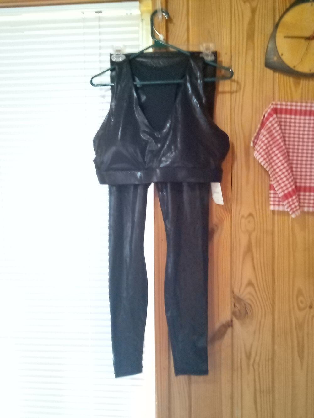 NWT Fabletics Med Impact Sports Bra sz XL &High Waist S legging Black Fog Foil